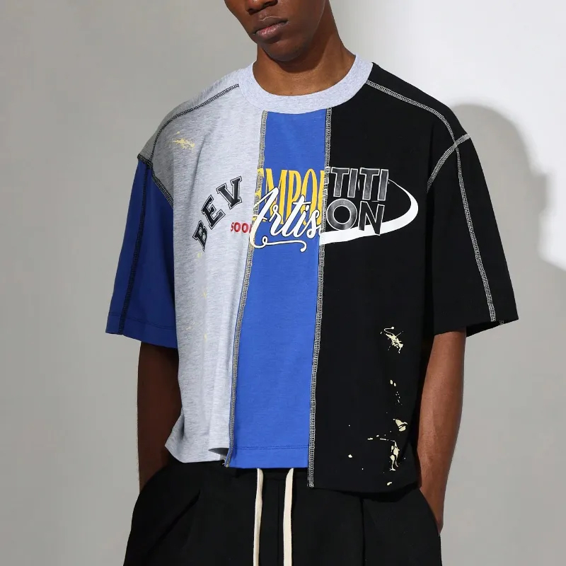 hongfeng’s color block t-shirt men's offers bold patterns and top-notch quality for everyday wear.